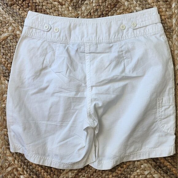 BILL BLASS WOMEN'S BERMUDA LENGTH CLASSIC WHITE COTTON HIGH RISE SHORTS SIZE 10 - Picture 2 of 4
